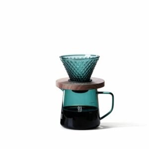 طقم قمع مع سيرفر زجاجي زمرد V60 Dripper Emerald | V60