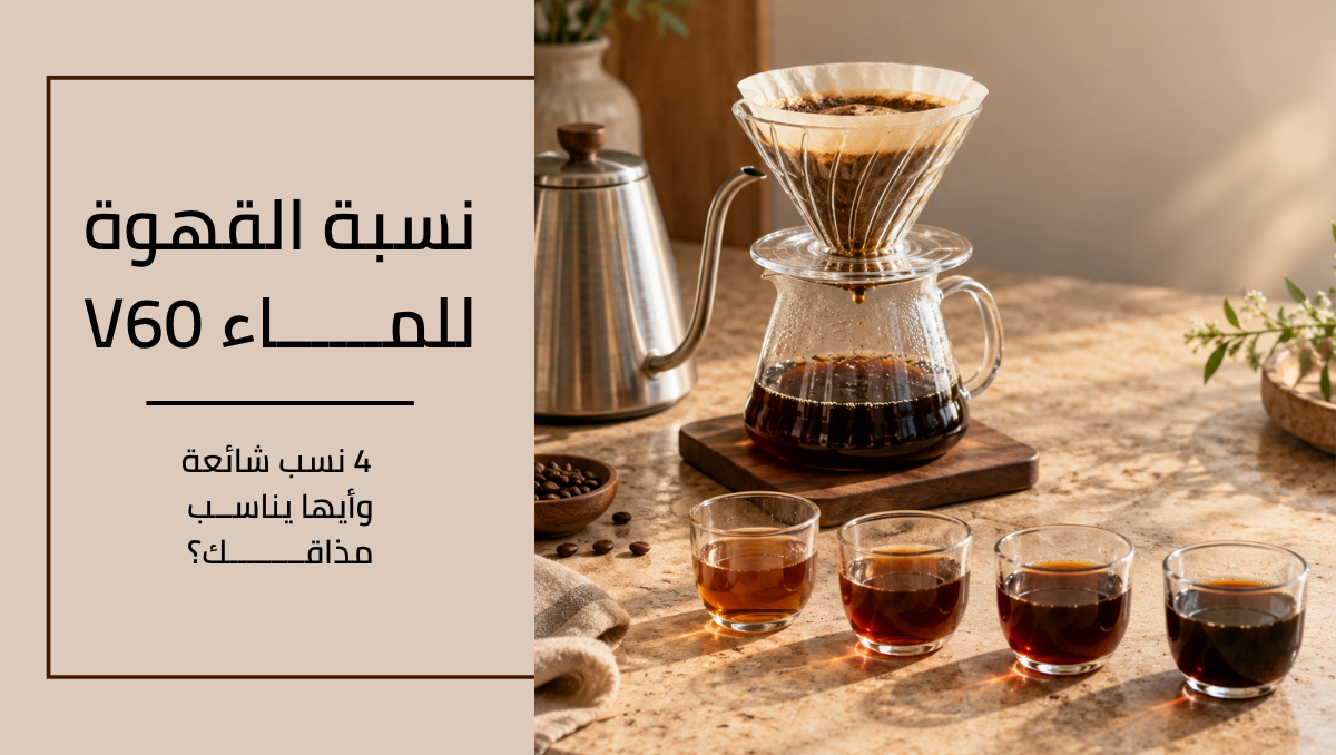 نسبة القهوة للماء v60